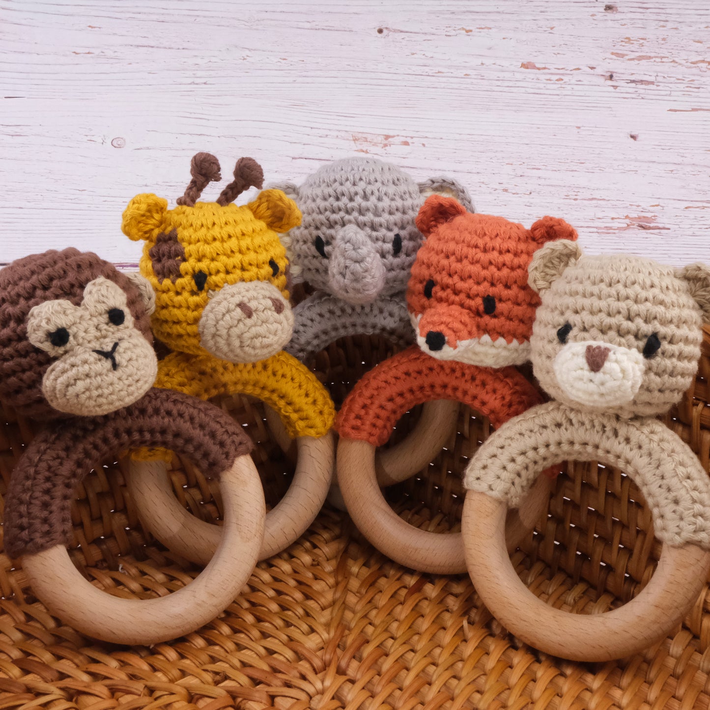 Gray Elephant Baby Rattle