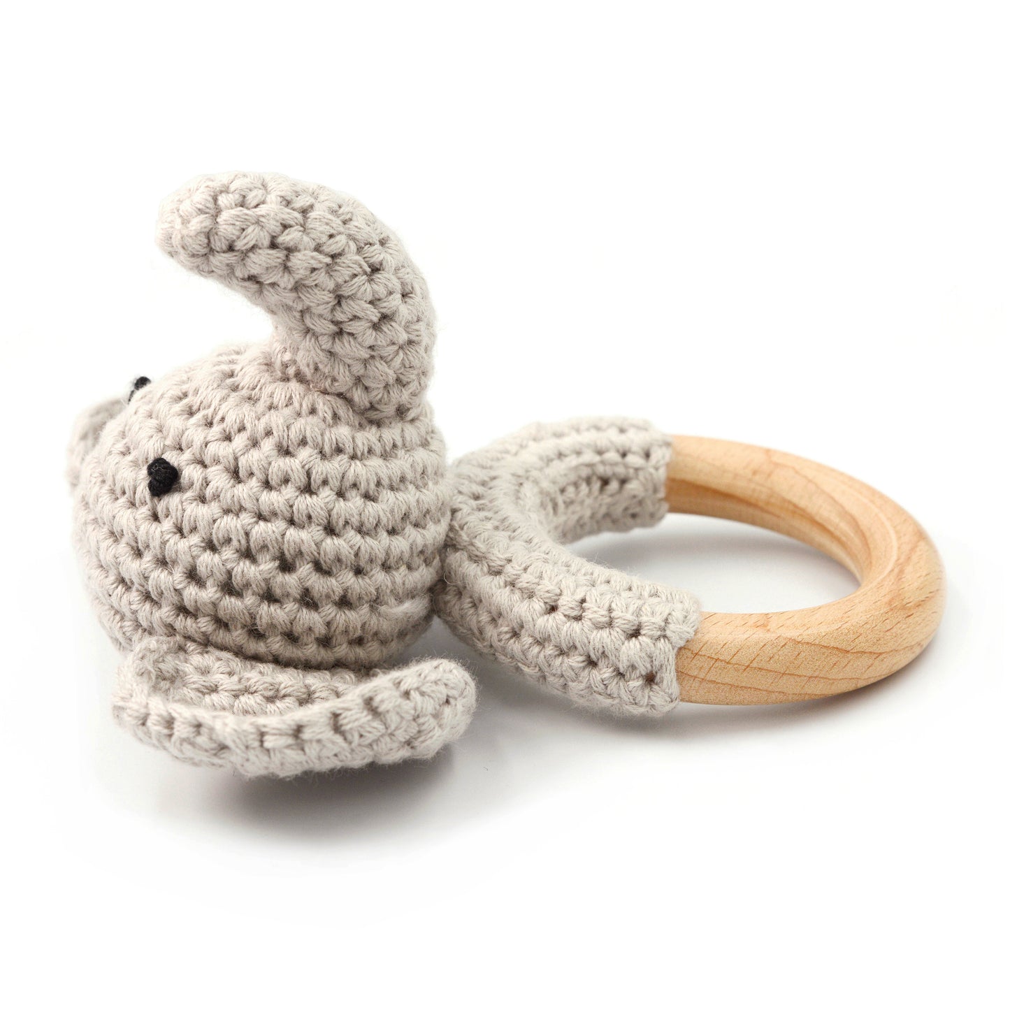 Gray Elephant Baby Rattle