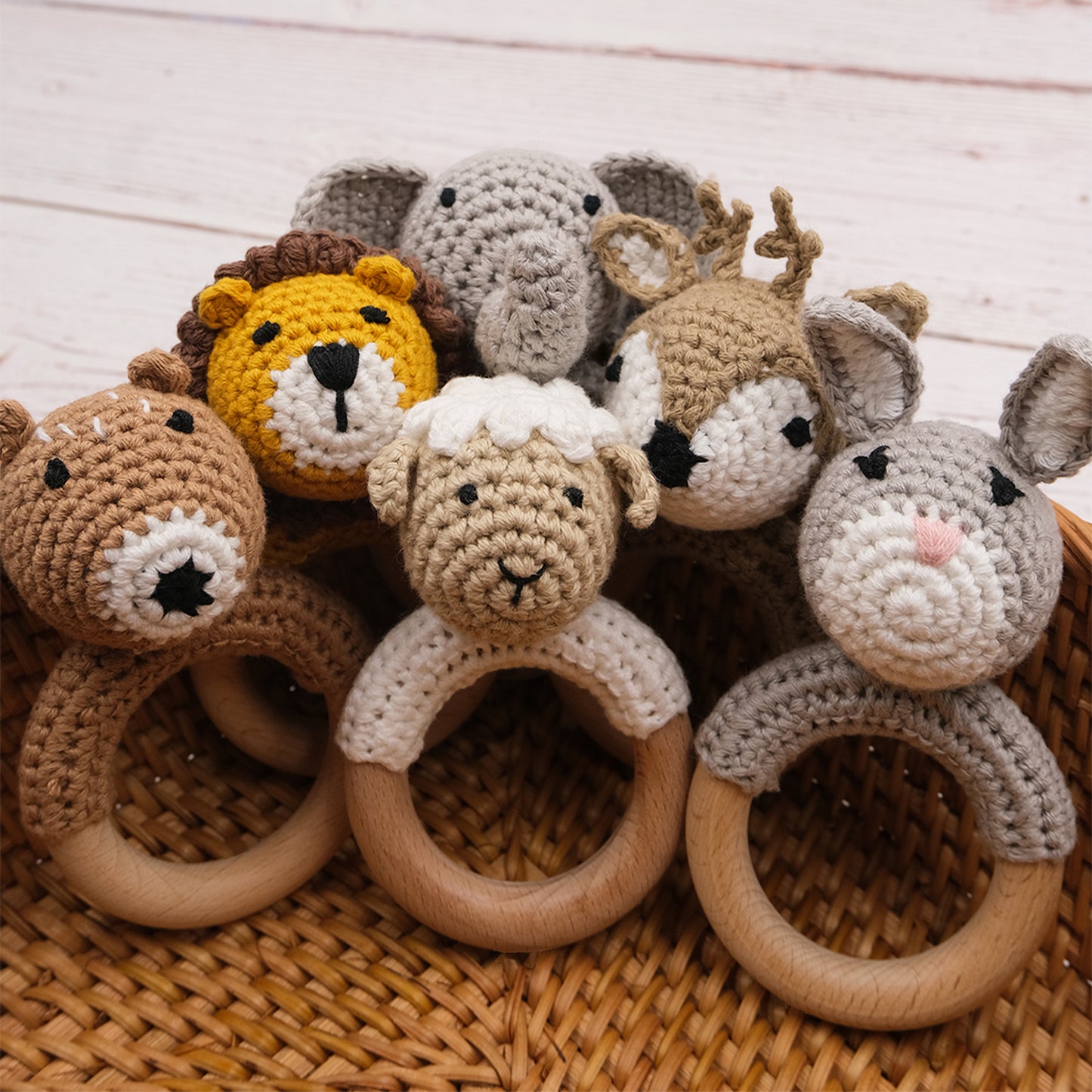 Gray Rabbit Baby Rattle