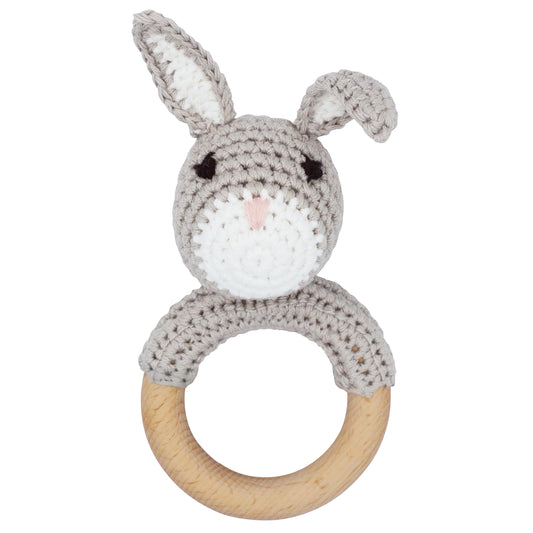 Gray Rabbit Baby Rattle