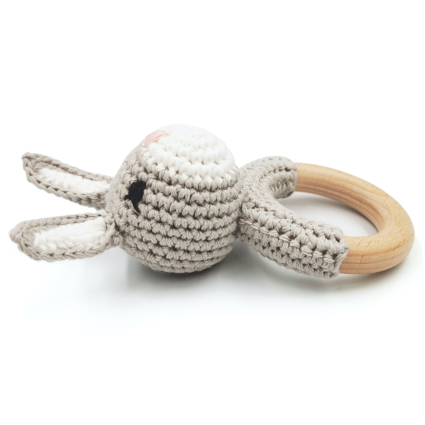 Gray Rabbit Baby Rattle