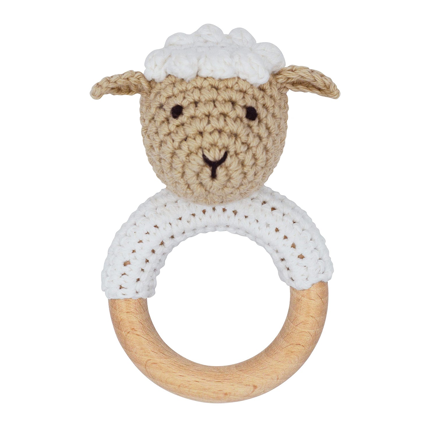 Cream Lamb Baby Rattle
