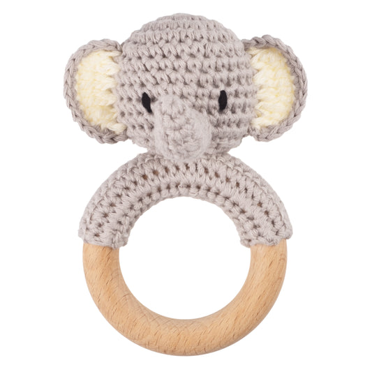 Gray Elephant Baby Rattle