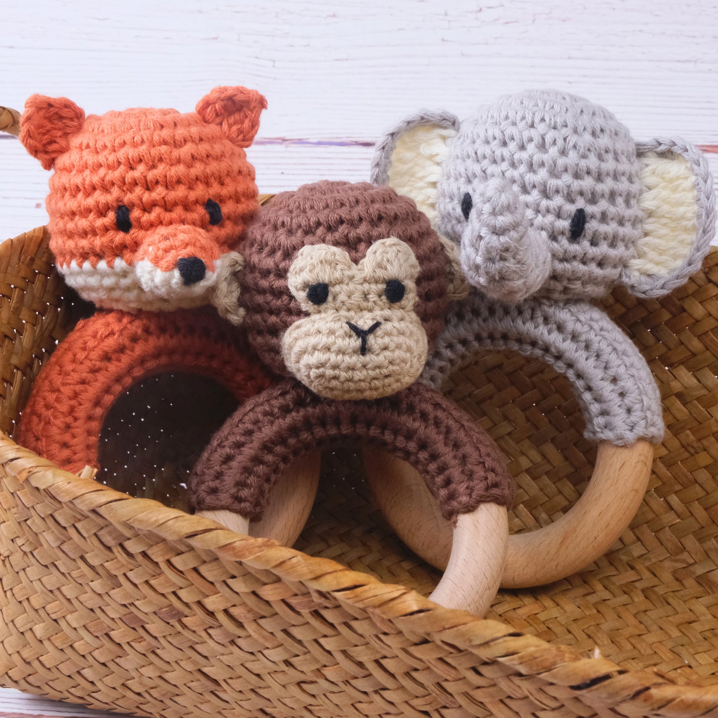 Gray Elephant Baby Rattle
