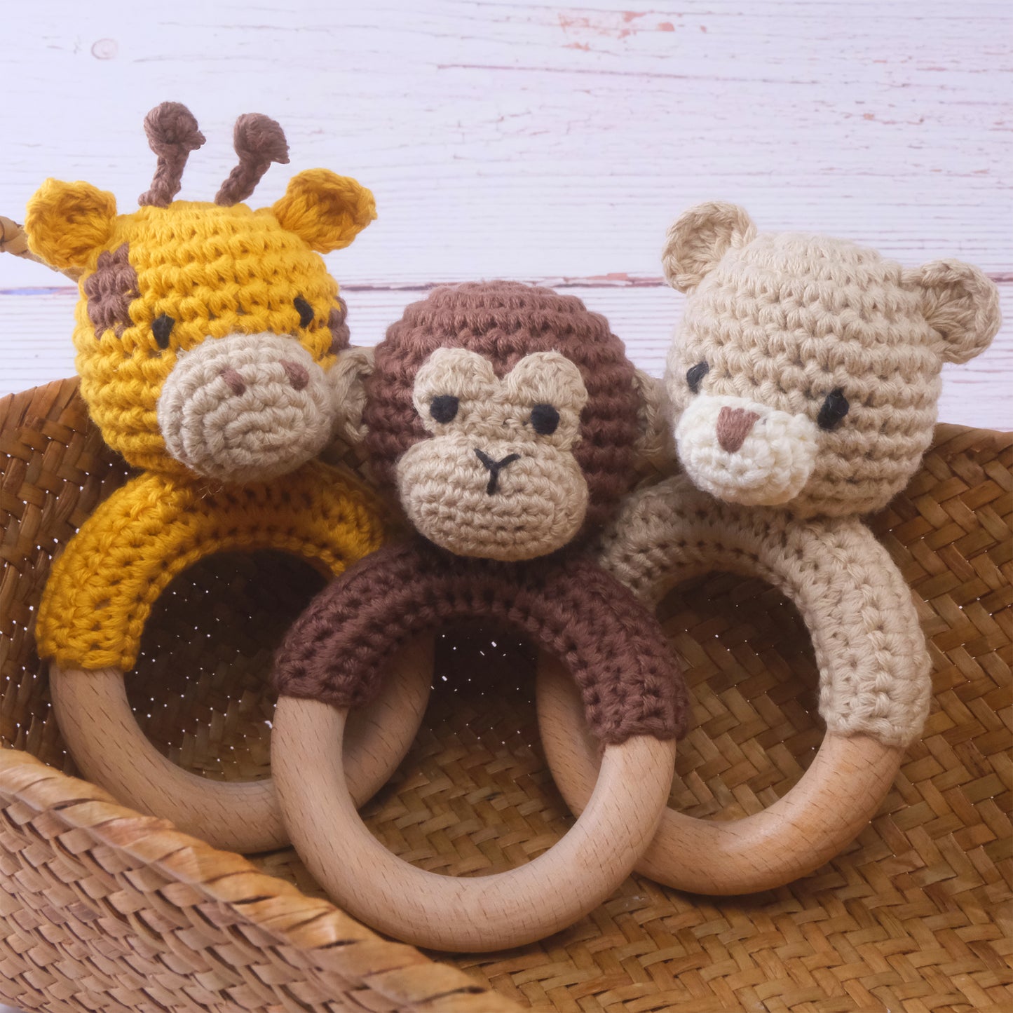 Brown Monkey Baby Rattle