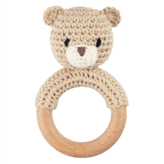 Beige Bear Baby Rattle