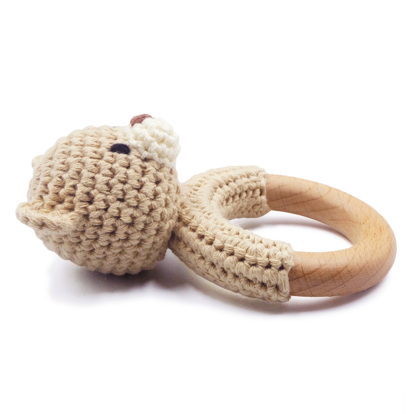 Beige Bear Baby Rattle