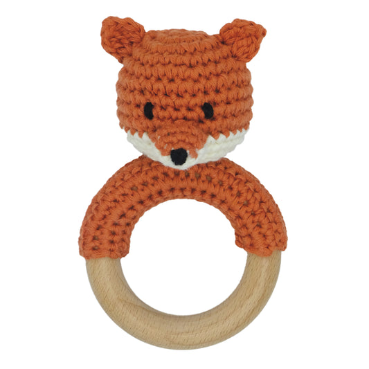 Orange Fox Baby Rattle