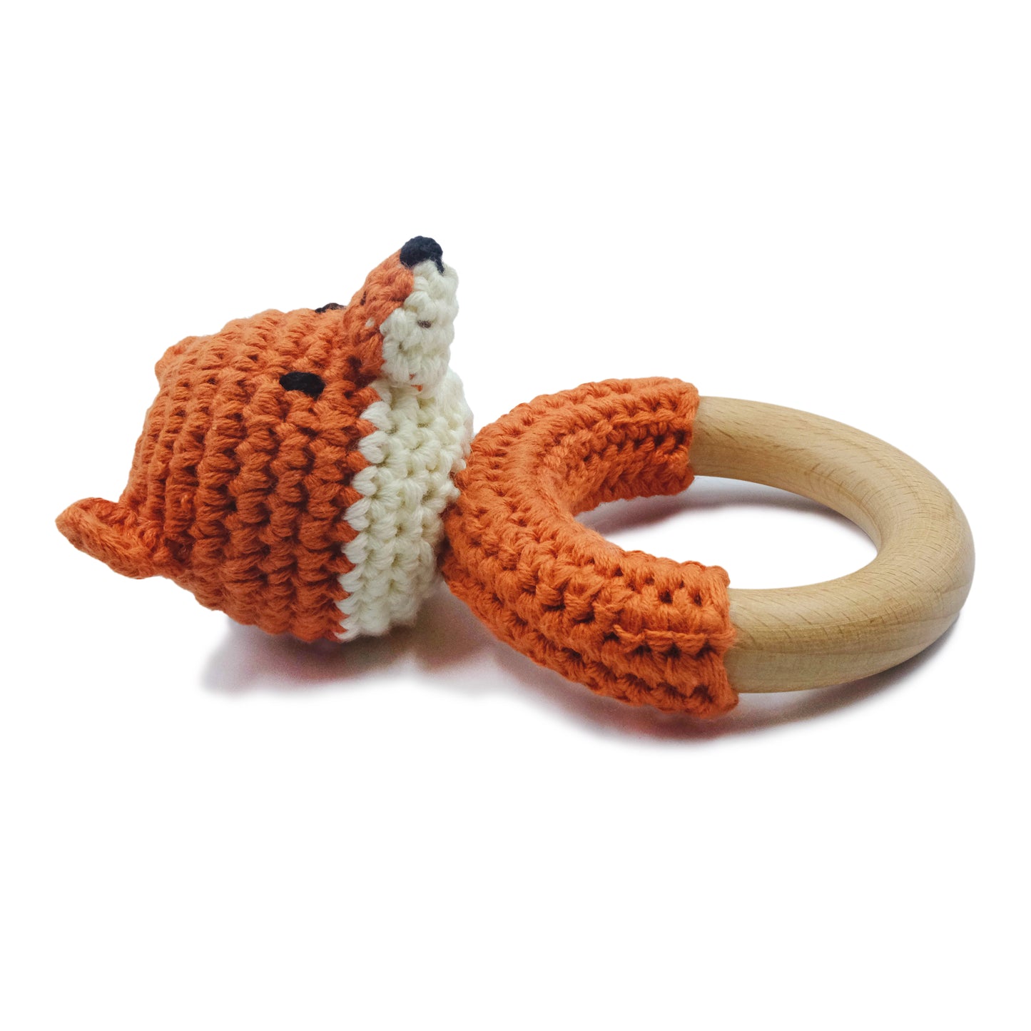 Orange Fox Baby Rattle